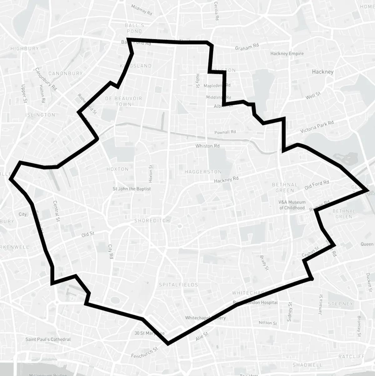 Leveringsgebied van Gorillas in Shoreditch, Londen