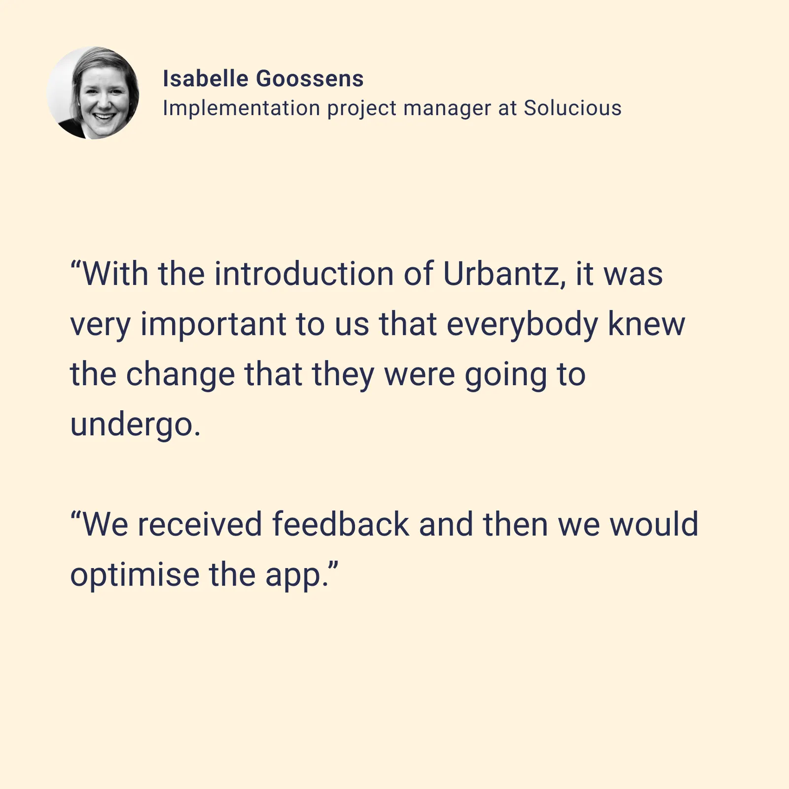 Isabelle Goossens, Project Implementation Manager bij Solucious